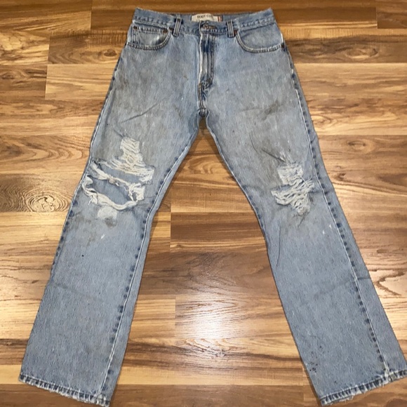 Levi’s 517 Bootcut Worn & Worked-in Distressed Jeans Mens size 32 x 32 - Picture 2 of 16